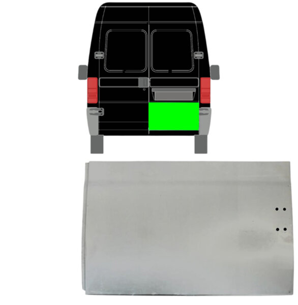 Hinten Tür Medium Hoch Blech für Peugeot Boxer 1994 - 2006 rechts