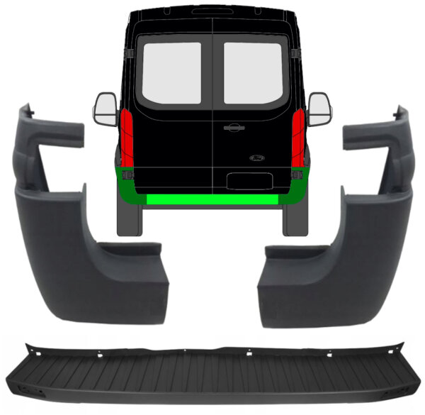 Hinten Stossstange Satz für Ford Transit Ab 2014 rechts & links