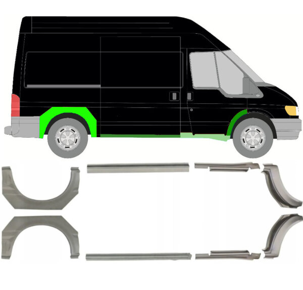 Radlauf & Schweller Blech Satz für Ford Transit 00 - 13 rechts & links