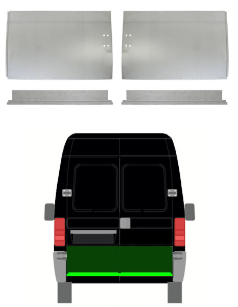 Hinten Tür Innen & außen Blech Satz für Citroen Jumper 02 - 06 rechts & links
