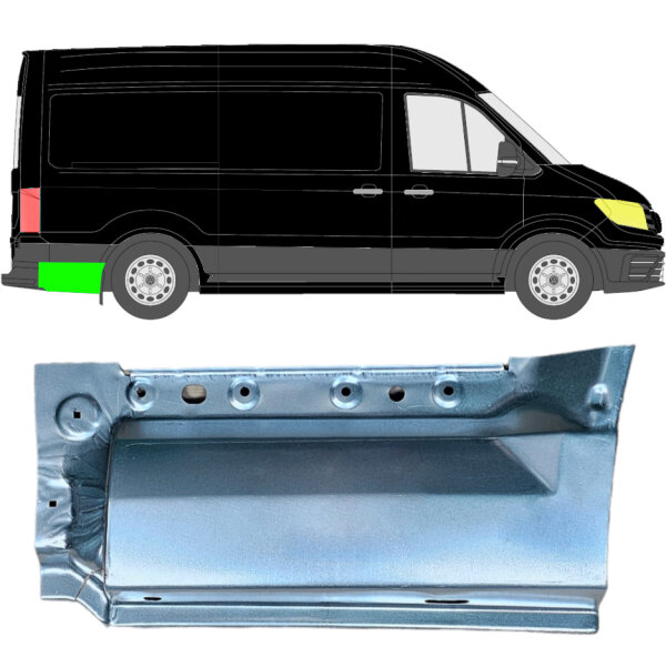 Hinten Mittel Lang Kotflügel Blech für Volkswagen Crafter Ab 2017 rechts