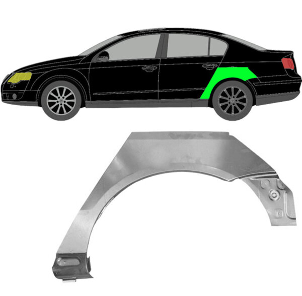 Hinten Radlauf Blech für Volkswagen Passat B6 2005 - 2010 links