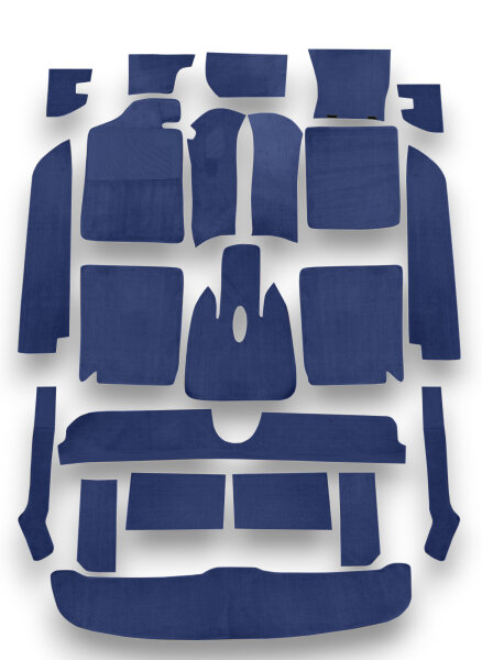 Teppichsatz Teppich, Gummi Absatzschoner für BMW E9 1968 - 1975 blau