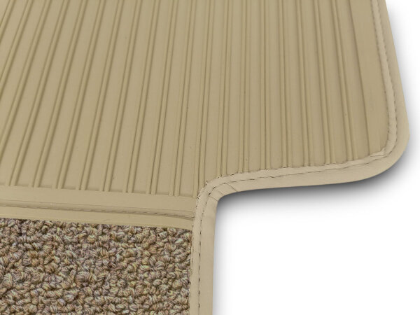 Teppichsatz Auto Teppich für Mercedes W113 Automatik ohne Notsitz beige (Schlinge)