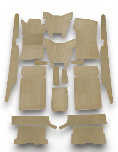 Teppichsatz Gummi für Mercedes W109 automatik & Schalter 1965-1969 beige (Schlinge)