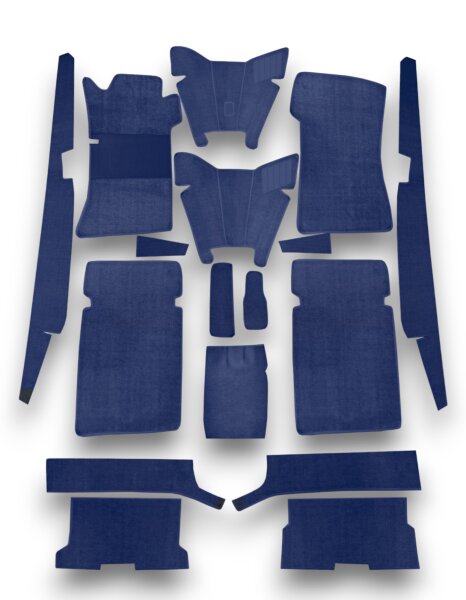 Teppichsatz Gummi für Mercedes W109 automatik & Schalter 1965-1969 blau (Schlinge)