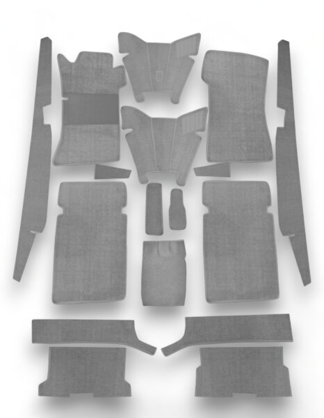 Teppichsatz Gummi für Mercedes W109 automatik & Schalter 1965-1969 grau (Schlinge)