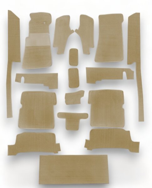 Teppichsatz passend für Mercedes Benz SL107 R107/W107 RHD Rechtslenker beige (Schlinge)