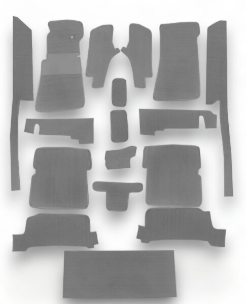 Teppichsatz passend für Mercedes Benz SL107 R107/W107 RHD Rechtslenker grau (Schlinge)