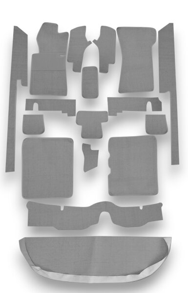 Teppichsatz Teppich für Mercedes Benz C107 Gummi Absatzschoner grau (Schlinge)