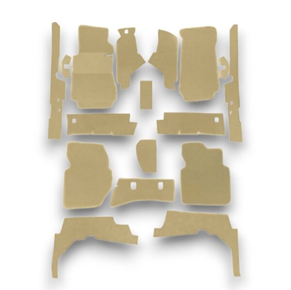Teppichsatz Teppich für Mercedes SL107 R107/W107 Gummi Absatzschoner beige (Schlinge)