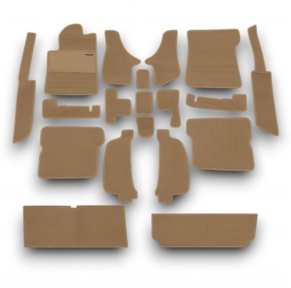 Teppichsatz Teppich für Mercedes SL107 R107/W107 Gummi Absatzschoner beige (Schlinge)