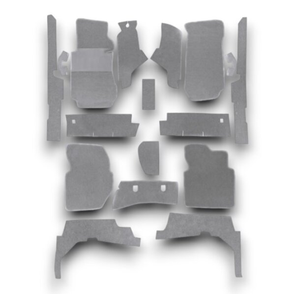 Teppichsatz Teppich für Mercedes SL107 R107/W107 Gummi Absatzschoner grau (Schlinge)