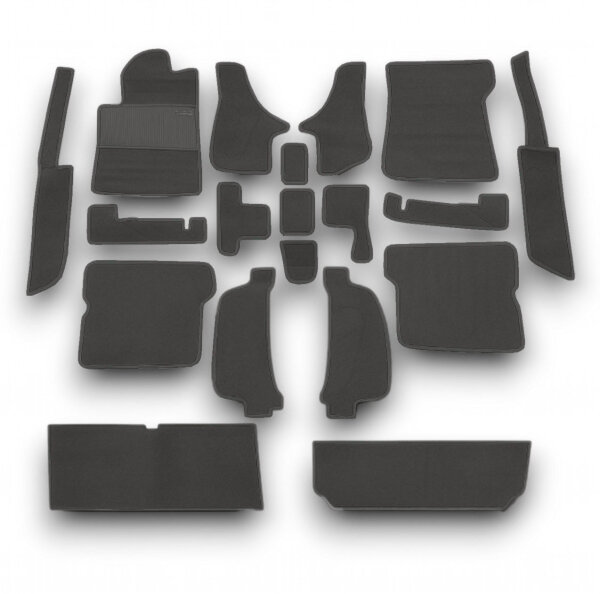 Teppichsatz Teppich für Mercedes SL107 R107/W107 Gummi Absatzschoner grau (Schlinge)