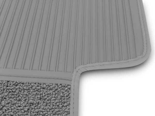Teppichsatz Teppich für Mercedes SL107 R107/W107 Gummi Absatzschoner grau (Schlinge)