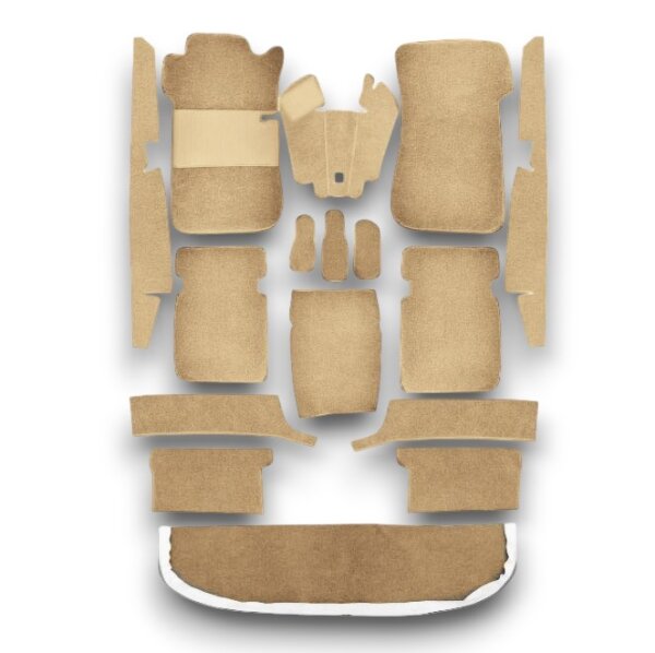 Teppichsatz Teppich für Mercedes W108 SE 1965-1969 Gummi Absatzschoner beige (Schlinge)