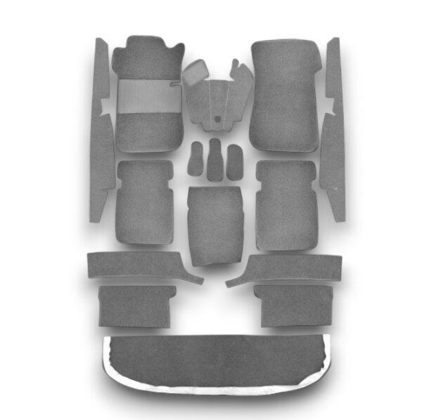 Teppichsatz Teppich für Mercedes W108 SE 1965-1969 Gummi Absatzschoner grau (Schlinge)