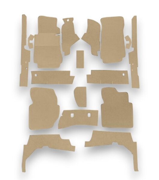 Teppichsatz Teppich für Mercedes W123 Limousine Gummi Absatzschoner beige (Schlinge)