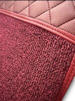 Teppichsatz Teppich für Mercedes W201 Gummi Absatzschoner dunkelrot (Schlinge)