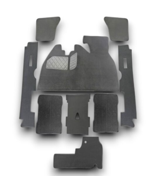Teppichsatz Teppich für VW Käfer Mexico 1985-2003 mit Fußstütze grau (Schlinge)