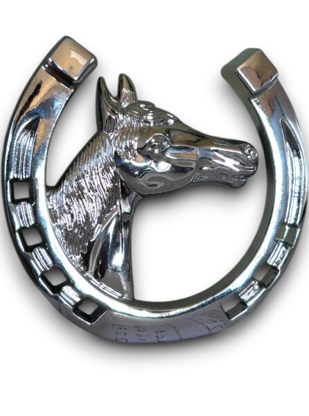 Chrom Hufeisen Kühlergrill Glücksbringer Oldtimer Mercedes VW Opel Porsche BMW