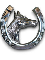 Chrom Hufeisen Kühlergrill Glücksbringer Oldtimer Mercedes VW Opel Porsche BMW