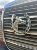 Chrom Hufeisen Kühlergrill Glücksbringer Oldtimer Mercedes VW Opel Porsche BMW