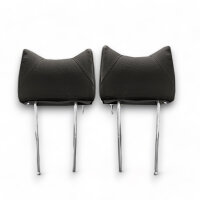 Kopfstützen Hasenohr Paar Echtleder schwarz hinten für Mercedes SL R107 W114 W115 etc.