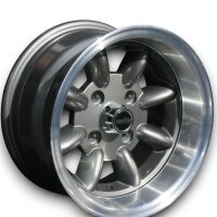 Minilite Style Leichtmetallfelgen Felgen anthrazit für Ford Cortina MK3 7x13 ET -7