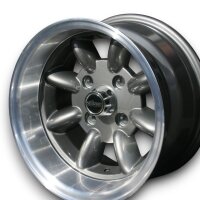 Minilite Style Leichtmetallfelgen Felgen anthrazit für Ford Cortina MK3 7x13 ET -7