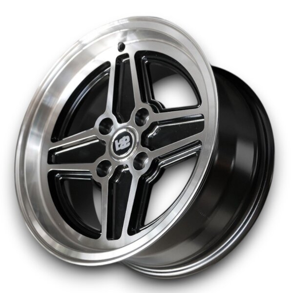RS Style Leichtmetallfelgen Felgen Schwarz für Ford Capri MK3 7x15 ET 5