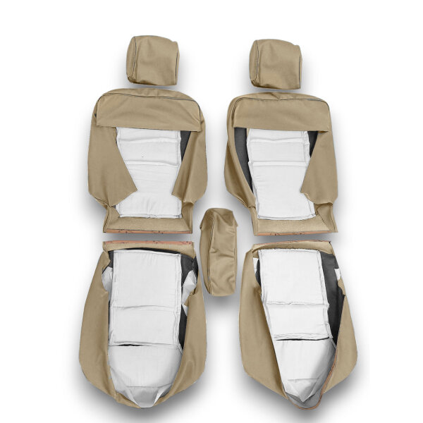 Sitzbezüge Bezüge für Mercedes Benz W126 SE SEL Limousine beige 09/1985 - 1991