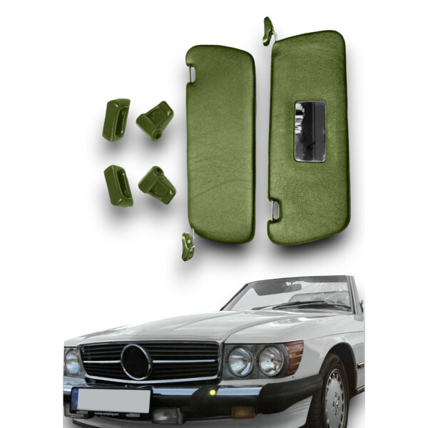 Sonnenblenden Sunvisor Paar mit Stangen + Clips für Mercedes SL 107
