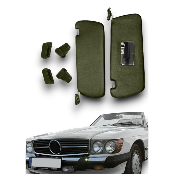 Sonnenblenden Sunvisor Paar mit Stangen + Clips für Mercedes SL 107