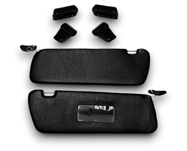 Sonnenblenden Sunvisor Paar mit Stangen + Clips für Mercedes SL 107 schwarz Rechtslenker