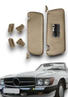 Sonnenblenden Sunvisor Paar mit Stangen + Clips für Mercedes SL 107 beige Rechtslenker