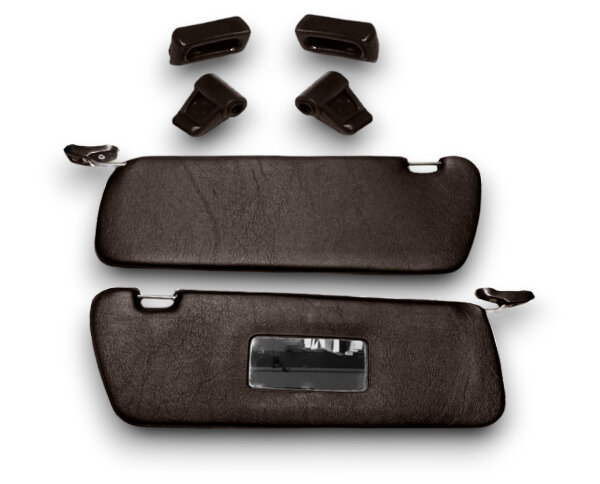 Sonnenblenden Sunvisor Paar mit Stangen + Clips für Mercedes SL 107 braun Rechtslenker