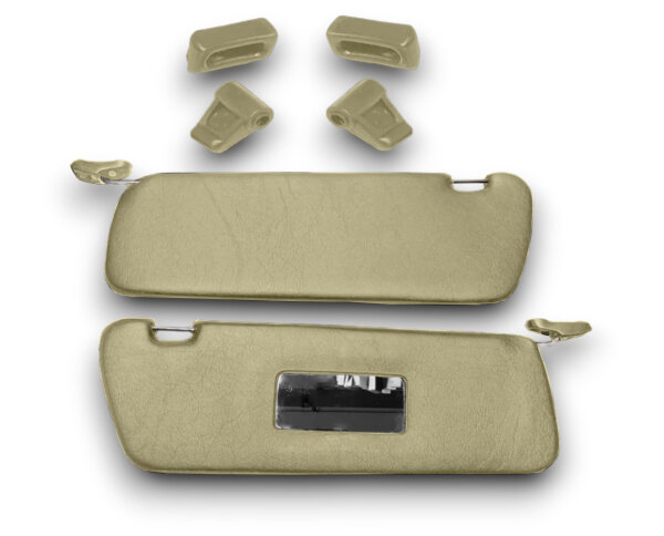 Sonnenblenden Sunvisor Paar mit Stangen + Clips für Mercedes SL 107 pergament Rechtslenker