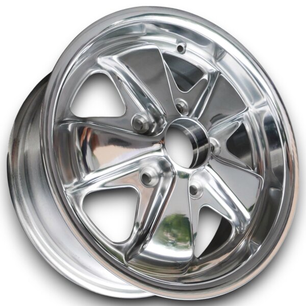 5 Speichen Style deep six Felgen poliert für Porsche 914/6 6x15 ET 36