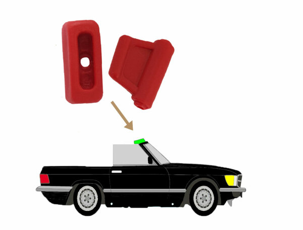 Sonnenblenden Clips Befestigungsclips Halterung für Mercedes Benz SL 107 - 2 Stück rot