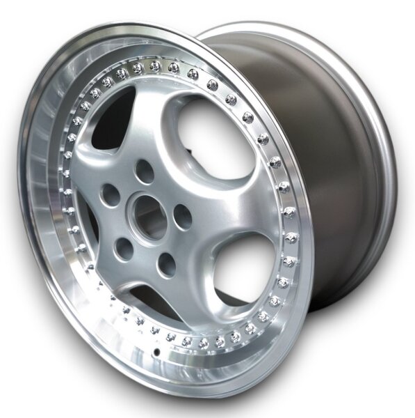 Multi Piece Style Leichtmetallfelgen silber für Porsche 944 1987 - 1989 8x18 ET 50