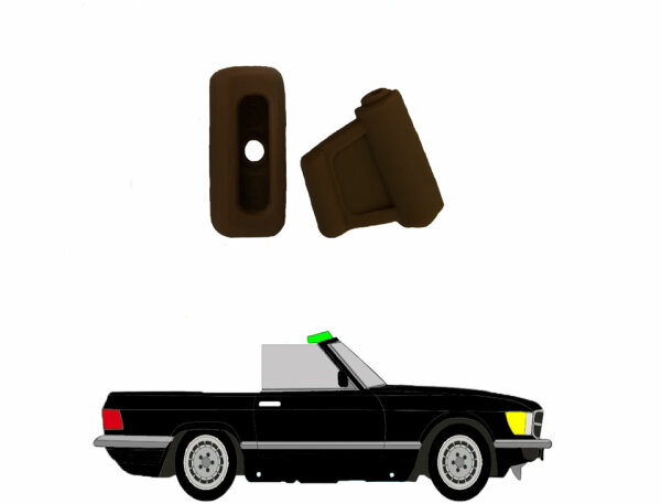 Sonnenblenden Clips Befestigungsclips Halterung für Mercedes Benz SL 107 - 2 Stück braun