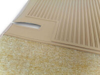 Teppichsatz Gummi Absatz für Mercedes SL R107 Rechtslenker RHD beige (Velours)