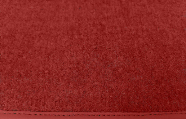 Teppichsatz mit Kunstlederabsatzschoner für Mercedes SL R107 Rechtslenker RHD rot (Velours)