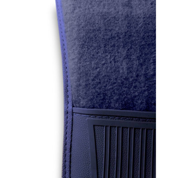 Teppichsatz Gummi Absatz für Mercedes SL R107 Rechtslenker RHD blau (Velours)