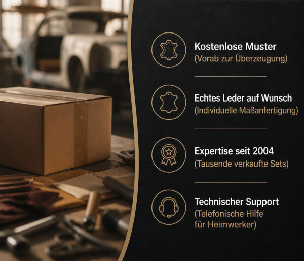 Sitzbezug Sitzfläche Vordersitz für Mercedes C- Klasse W205 2014 - 2018 schwarz