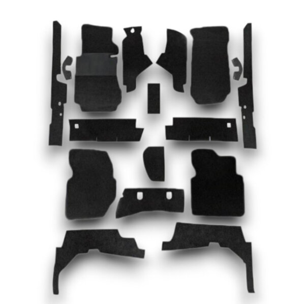 Set Sitzbezüge bis Bj. 84 + Rückbank klappbar + Teppichsatz für Mercedes SL 107 Schwarz