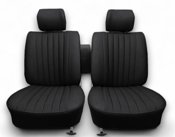 Set Sitzbezüge ab Bj. 85 + Rückbank starr + Teppichsatz + Gurte für Mercedes SL 107 Schwarz