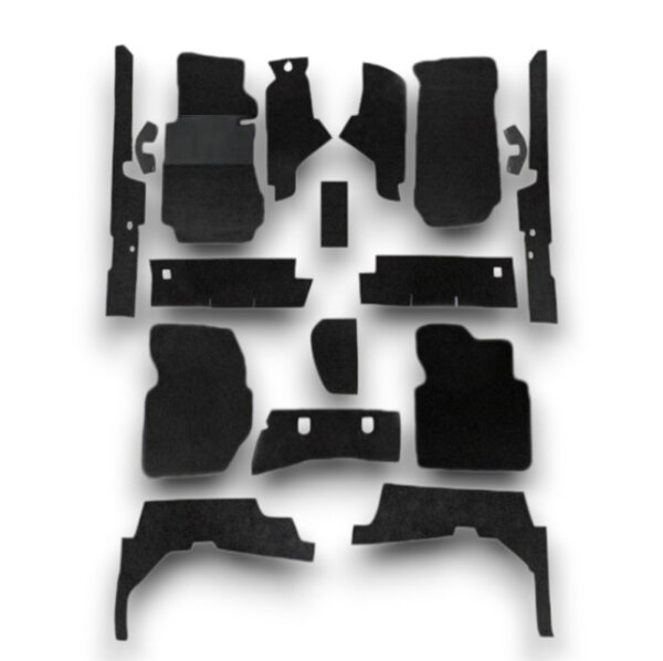 Set Sitzbezüge ab Bj. 85 + Rückbank starr + Teppichsatz + Gurte für Mercedes SL 107 Schwarz
