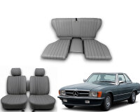 Set Sitzbezüge bis Bj. 84 + Rückbank klappbar für Mercedes SL 107 Grau